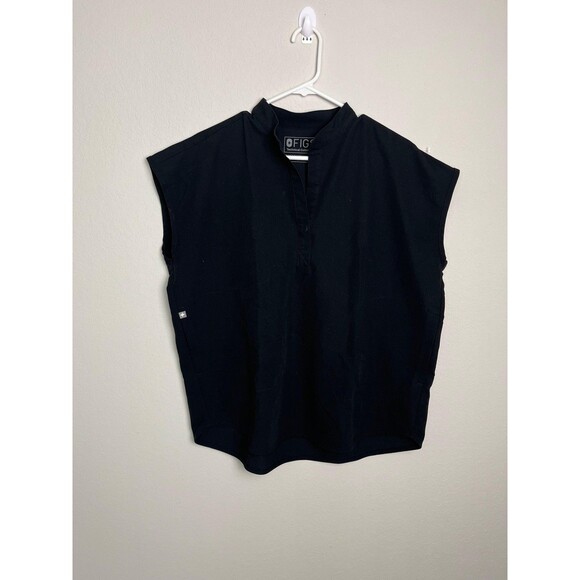 Figs Tops - FIGS Scrub Shirt Womens S Black Technical Collection V Neck Cap Sleeve